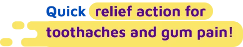 Relief action for toothaches and gum pain